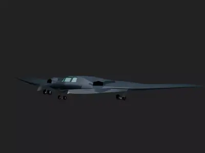  Low Poly B-2 Spirit Stealth Bomber 3D Model Aircraft FBX OBJ Low-poly 3D model