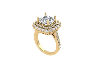 Radiant Art Deco Ring 3D print model 8