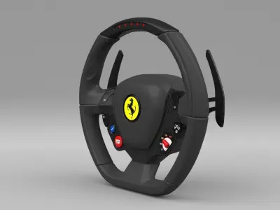 Ferrari Steering Wheel Low-poly 3D model