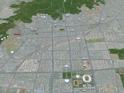 Huaibei Anhui China 35km Free low-poly 3D model