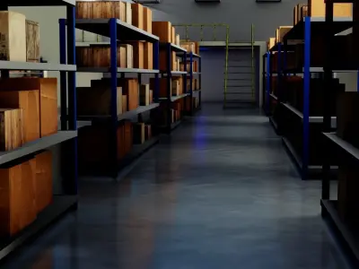 Ware House Interior - Low Poly - Game Ready - PBR Low-poly 3D model