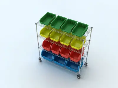 Rack with Bins 3D model