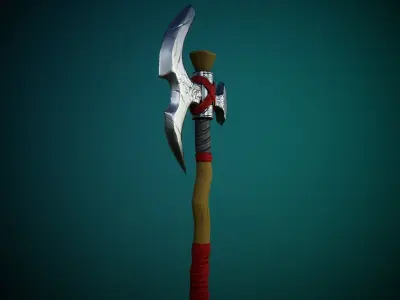 Stylized Warrior Axe GameReady Free low-poly 3D model