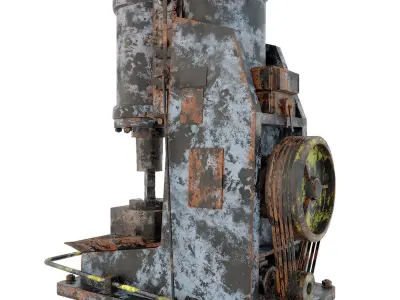 Industrial machine tool - MA4129 Rusty forging hammer 3D model