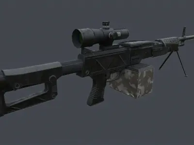 QJY-201 China Machin Gun Low-poly 3D model