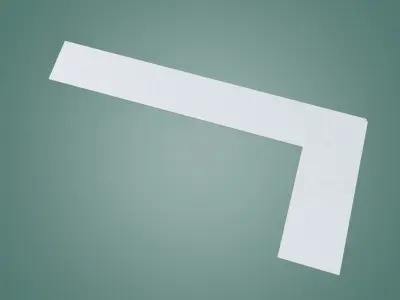 Right angle steel ruler 3D model