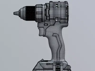 High-Detail DeWalt Cordless Drill Driver 3D model