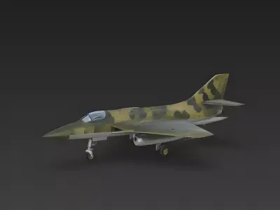 WWII-Era Jet Fighter Prototype 3D Model Low-poly 3D model