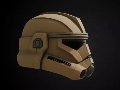 Stylized Desert Rebel Warrior Helmet - Ash Dune Fighter 3D print model