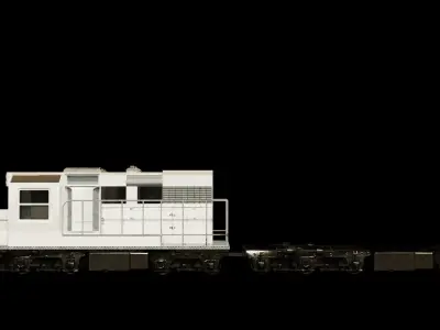 train with flat wagon Low-poly 3D model