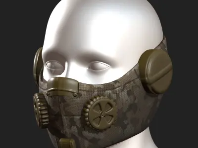 Gas mask respirator scifi futuristic 3d model  Low-poly 3D model