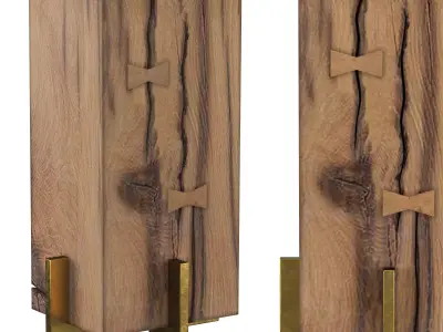 Oak Beam Stool 3D model