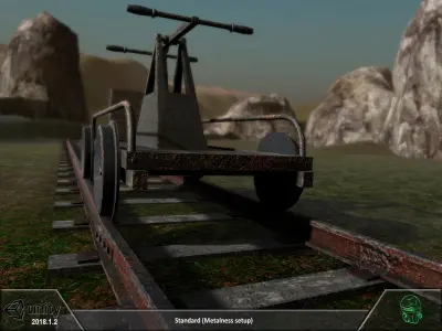 Railroad trolley draisine  Low-poly 3D model