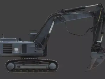 Gothic Coffin-Themed Excavator 3D Model Low-poly 3D model