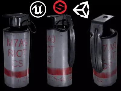 smoke Grenade Free low-poly 3D model purchase