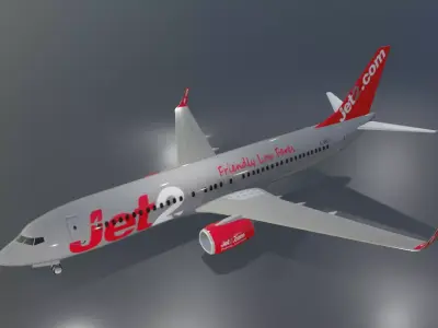 Jet2 Boeing 737-800 low poly 3D Model with cockpit   Low-poly 3D model