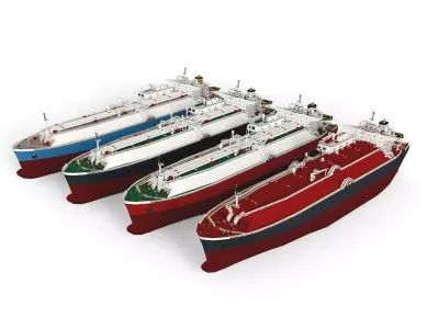 LNG Gas Carrier lowpoly  Low-poly 3D model