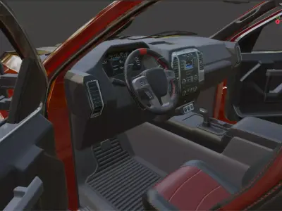Pickup Truck Low-poly 3D model 5