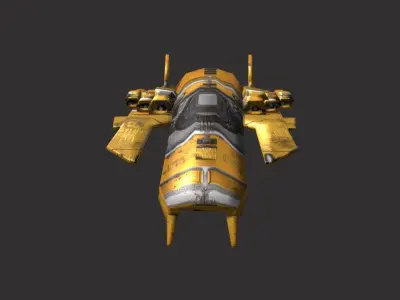 Starship spaceship Low-poly 3D model