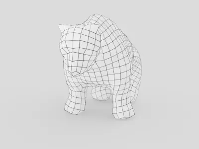 Geometric Bear Low-poly 3D model
