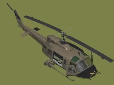 Bell UH-1D HUEY Vietnam 1st Cavalry Division Free 3D model