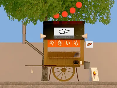 Baked sweet potato cart 3D model