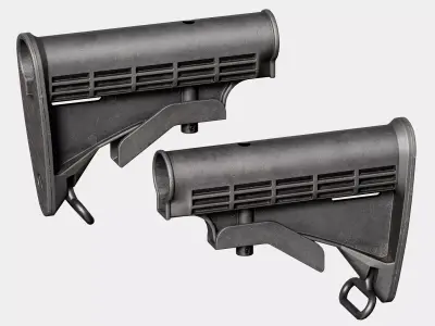 AR15 M4A1 Modular Stock M4SS Customizable Low-poly 3D model