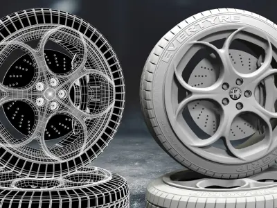 alfaromeo car tyre 3D model