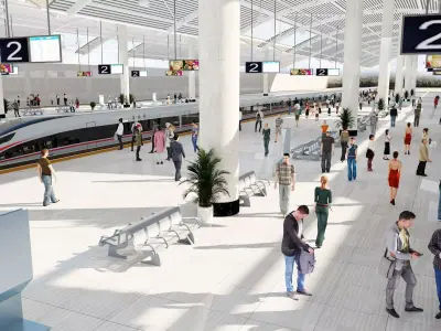 High-Speed Railway Station 3D model