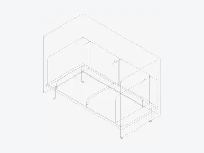 Furniture - Sofa - Contemporary - Flame Low-poly 3D model