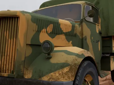 Military truck Low-poly 3D model - Low-poly and Textured