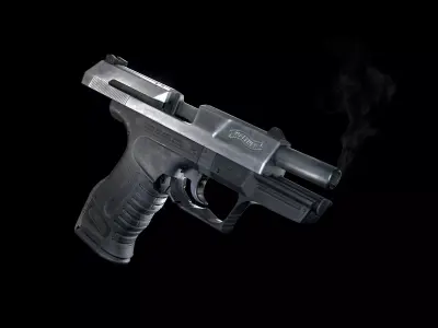 Walther P99 Titanium Coated Low-poly 3D model