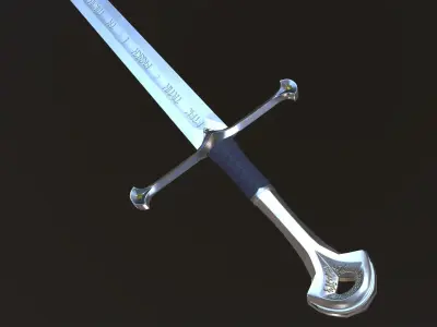 Anduril - Flame of the West Low-poly 3D model
