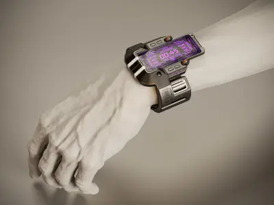 EM1 Watch Concept wrist watch PBR Low-poly 3D model