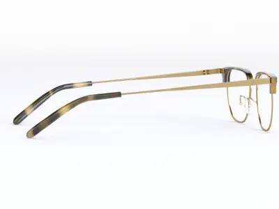 Willman Cocobolo Antique Gold Optical Eyewear by Oliver Peoples 3D model