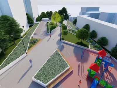 public park-Private Park Landscape 3D model 4