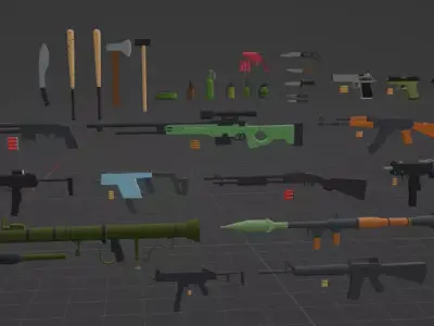 Low Poly Weapons Pack 3D model