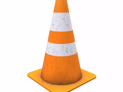 Safety Cone Low Poly Low-poly 3D model