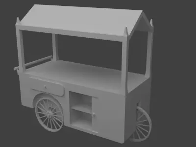 Peddler Carts Low-poly 3D model