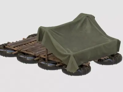 Survival Raft Ver 01 Low-poly 3D model