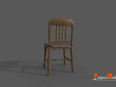 Antique chair Years 1960-1970 Version 002 Low-poly 3D model