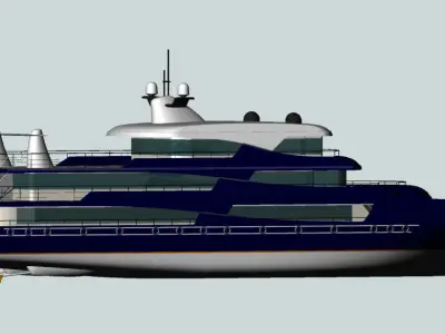 Passenger trip ship 3D model 3D model