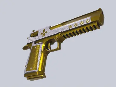 Royal Gold Desert Eagle Low-poly 3D model