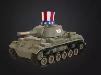 Uncle Sam Tank USA Low-poly 3D model