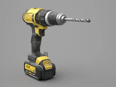 Game Ready Electric Drill  Low-poly 3D model