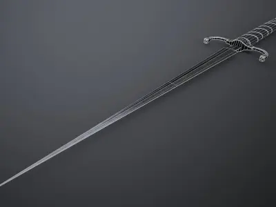 Stilletto Dagger Low-poly 3D model