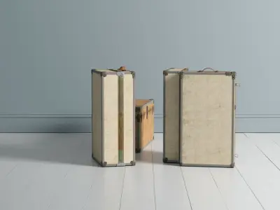 Antique Travel Trunks 3D model