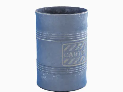 Old Steel Barrel 04  Low-poly 3D model