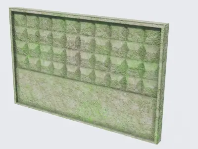 Old Concrete Fence Low-poly 3D model