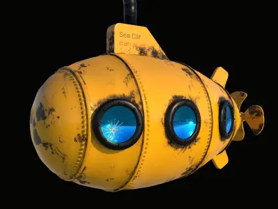 submarine 3D model by amirbv3d - PBR
